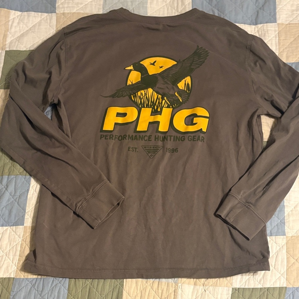 Columbia Men’s Large PHG Grayish Brown Long Sleeve Shirt - Picture 1 of 4